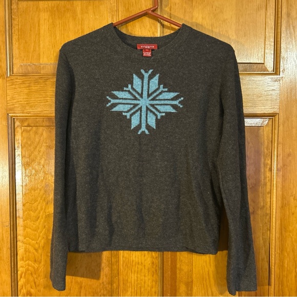 Sundance Women’s Wool Blend Snowflake Sweater Gray/Blue Super Soft Sz S-VGUC - Picture 1 of 6